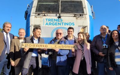 Lewandowski participó de la «marcha blanca» del tren Rosario – Cañada de Gómez